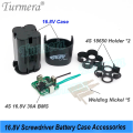 Turmera 16.8V Screwdriver Drill Battery Case 4S 30A BMS 18650 Hoder 16.8V 2A Lithium Battery Charger for 14.4V Shura Shrika  Use. 