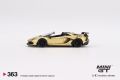 Mini GT #  363 Lamborghini Aventador SVJ Roadster in Oro Elios (golden) with safe box sealed unit Diecast Matel Toys Gifts for kids & collectors in 1/64 Scale. 