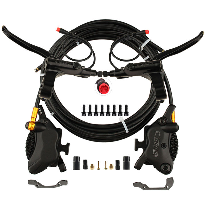 NFOX%20Mountain%20Bike%202P/3P/SM2A%20Power-Off%20Brake%20Lever%20Electric%20Scooter%204-Piston%20Hydraulic%20Left%20Mounted%20Disc%20Rotor%20Accessory%20Set%20-%20Image%206