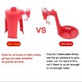 Fizzy drink bottle dispenser, upsidedown drinks dispenser, Coke bottle dispenser, Soda bottle hand press drinking fountain. 