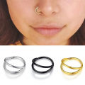 Double Septum Rings Nose Rings Hoops Cartilage Hoop Earring Piercing Nose Open Stacked Hoop Nose Rings 16G 18G 20G 6/8/10mm.