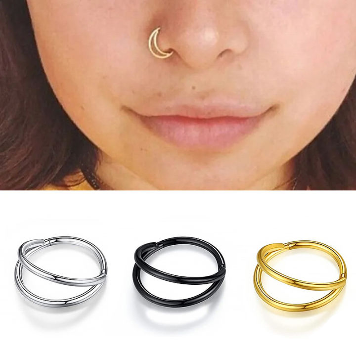 Double%20Septum%20Rings%20Nose%20Rings%20Hoops%20Cartilage%20Hoop%20Earring%20Piercing%20Nose%20Open%20Stacked%20Hoop%20Nose%20Rings%2016G%2018G%2020G%206/8/10mm%20-%20Image%202