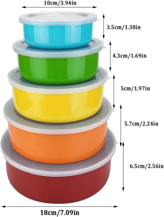 5%20Pcs%20Stainless%20Steel%20Home%20Kitchen%20Food%20Container%20Storage%20Mixing%20Bowl%20Set%20Color%20Crisper%20Stainless%20Steel%20Round%20Five%20Piece%20Set%20with%20Lid%20Sealed%20Bowl%20UJu851%20(Yellow,%20One%20Size)%20-%20Image%206
