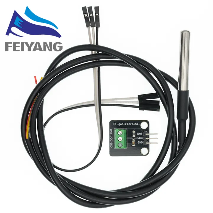 DS18B20 Temperature Sensor Module Kit Waterproof 100CM Digital Sensor ...