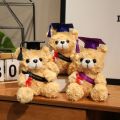 18CM Dr. Bear Cute Plush Toy Small Light Brown Teddy Wear Doctor Hat Doll Graduation . 