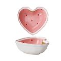 Strawberry Ramen Bowls and Spoons Creative Ceramics Anti-scald Instant Noodle Bowl Cute Strawberry Bowl Pretty Bowl. 