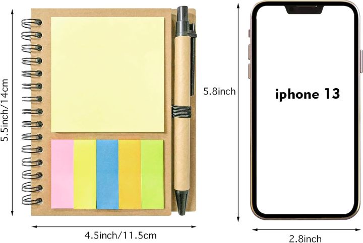 Kisdo%20Lined%20Spiral%20Notebook%20Kraft%20Paper%20Cover%20Notepad%20with%20Pen%20In%20Holder,%20Sticky%20Notes%20and%20Page%20Marker,%20Business%20Small%20Notebook%20-%20Image%205