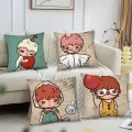 1pc Hirono Anime Doll POP MART Pillow Case Square Pillow BedroomSofaLeisureComfort Cushion Car Living Room Home Decoration 40X40. 