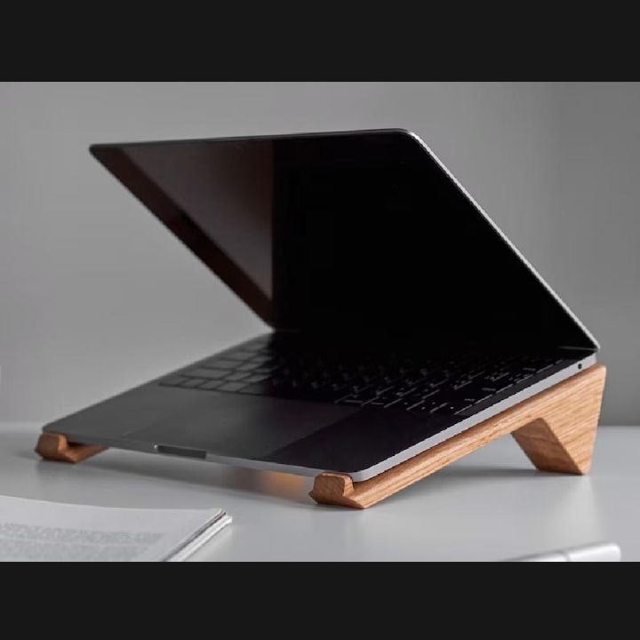 Wooden Laptop Stand - Portable Laptop Stands for Table -  Adjustable Laptop Stand for Office - Non-slip Laptop Stand Mount Raiser for laptop