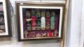 Small Home Azakhana Frame 6 Alams Panjetan & Mola Abbas AS / Fabric Velvet Work Cora & High Quailty Frame With Light / Size 24x18 Inch. 