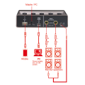 Audio Interface 16-bit/48kHz Chip USB 2.0 Interface for PC, Music Interface with 48V Phantom Power Ideal for Beginner. 