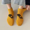 5 Pairs/Set Letter Printed Men Sock Low Cut Ankle Socks for Spring and Summer. 