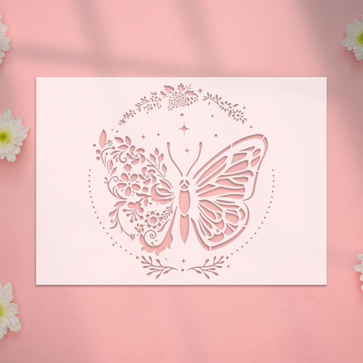 YOMDID%201pc%20Butterfly%20Flower%20DIY%20Graffiti%20Template%20Reusable%20Butterfly%20Pattern%20Painting%20Hollow%20Decoration%20Stencil%20Craft%20Supplies%20-%20Image%207