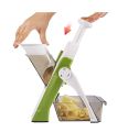 ROMINO Vegetables Cutter for Kitchen, Mandoline Slicer and Chopper, Onion Chopper, Potato Chips Cutter, 3in1 Multifunctional Push and Cut Vegetable Shredder, Grater with Steel Blades, Spring Slicer. 