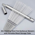 10/20Pcs Stainless Steel Barbecue Skewer Reusable Flat BBQ Needle Stick Barbecue Tools for Outdoor Camping Party Accessories. 