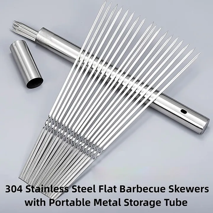 10/20Pcs%20Stainless%20Steel%20Barbecue%20Skewer%20Reusable%20Flat%20BBQ%20Needle%20Stick%20Barbecue%20Tools%20for%20Outdoor%20Camping%20Party%20Accessories%20-%20Image%206