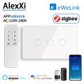 Zigbee US EWeLink Smart Wall Switch 1/2/3/4 Gang No Neutral Wire Touch Sensor LED Light Switches Smart Home Alexa Google Home lightify. 