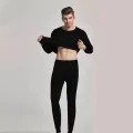 Outdoor skiing thermal underwear winter fitness sports with fleece heating jacket ice skating cold proof close fitting thermal j. 