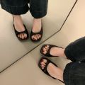 Women'S Fashion Square Toes Slippers Open Toe Comfort Sandals Slippers Casual High Heels Slipper Flip Flops for Women Trend 3344.