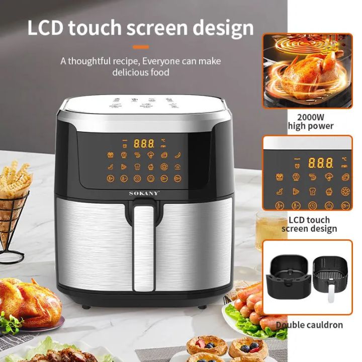 Sokany%208.8L%20Digital%20Air%20Fryer%20(SK-10037)%20%7C%202000W%20Power%20%7C%2012%20Preset%20Menus%20%7C%20Smart%20Touchscreen%20%7C%20Oil-Free%20Cooking%20%7C%20Detachable%20Basket%20-%20Image%202