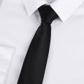 Black Clip On Men Tie Security Ties For Men Women Unisex Tie Clothing Necktie Funeral Doorman Steward Black Tie Matte Black G2E5.