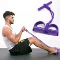 Tension Rope 4 Tube Puller Pedal Ankle Abdominal Exerciser Fitness Elastic Sit Up Pull Rope Home Gym Sport Training Equipment. 