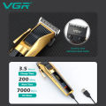 VGR V-177 professional electric hair clipper with metal body, LED intelligent digital display, electric push shear, USB adjustab. 