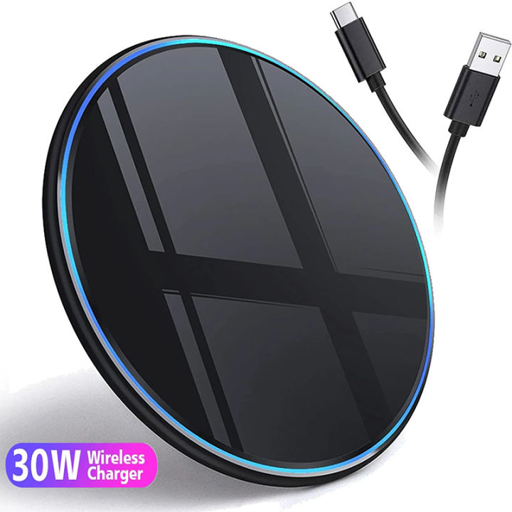 30W Wireless Charger Fast Charging For iPhone 16 15 14 13 X XR XS Max 8 For S10 S20 Note 10 20 Phone
