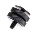 ‥1Pcs 1/4 Hot Shoe Mount Phone Holder Dual Nut Cold Shoe Adapter Bracket For DSLR Camera Accessories. 