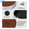JJC Retro Leather Lens Cap for Instax Mini EVO Aluminum Anti-Dust Cap Cover for Fuji Mini Evo Lens Protection Cover.