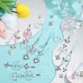 154Pcs DIY 8 Sets Phone Charm Making Kit Cute Bowknot Bow Knot Wing Heart Beads Phone Charms Phone Keychain Charm Cell Phone kit. 