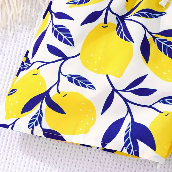 Summer%20Girls%20And%20Girls%20Cool%20And%20Breathable%20Cute%20Hanging%20Neck%20One%20Piece%20Printed%20Shorts%20Princess%20Daily%20Leisure%20Party%20Clothing%20-%20Image%205