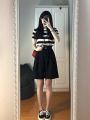 Gakki Korean-style loose all-match shirt free size soft and comfortable short-sleeved sweater T-shirt 1233 #. 