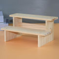 Wooden Riser Display Shelf Organizer Rectangle Wood Display Riser Stand for Dessert  Cupcake Jewelry Collectibles Display Riser. 