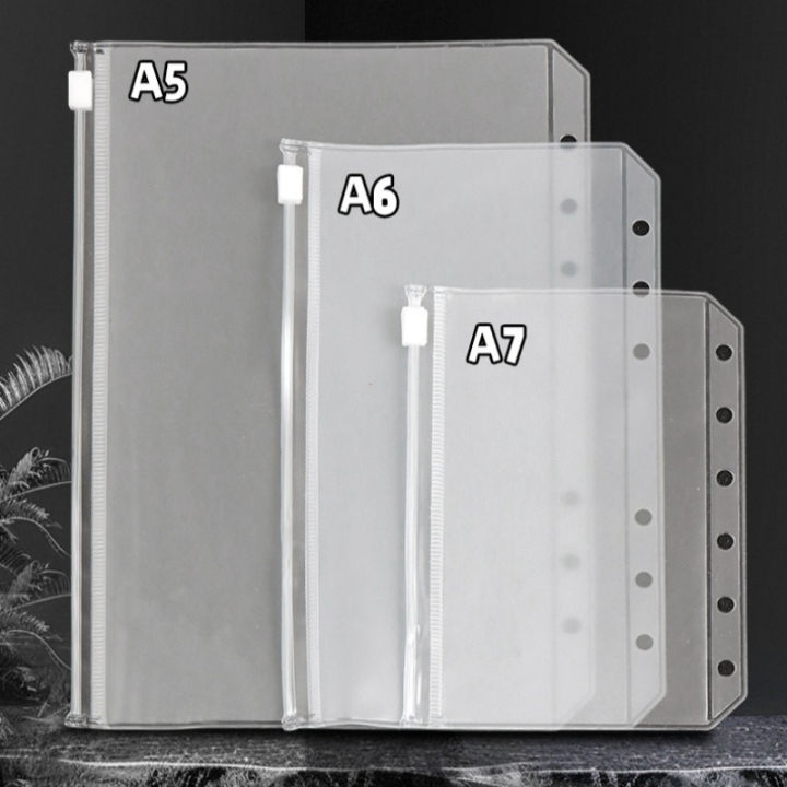 8pcs%206-Ring%20PVC%20Binder%20Pockets%20A7%20A6%20A5%20Budget%20%20Envelopes%20Zipper%20Folders%20Loose%20Leaf%20Bags%20Document%20Pouch%20Filing%20Bags%20-%20Image%202