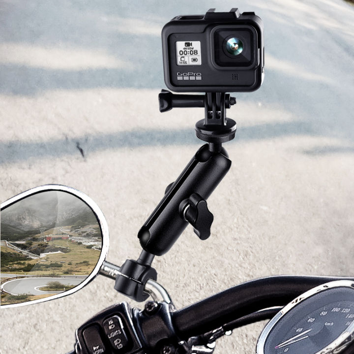 Metal Motorcycle Bicycle Camera Holder Handlebar Mirror Mount Bike Bracket for GoPro Hero DJI Phone Action Camera Accessories
