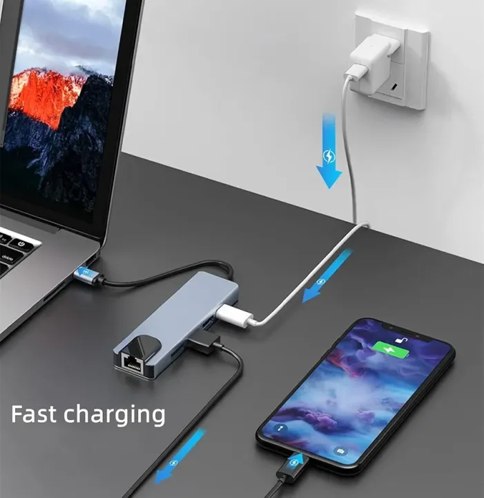Typ%20c%20%205%20in%201%20USB%20C%20Docking%20Station%20with%204K%20HDMI,%20RJ45%20Ethernet,%20USB3.0,%20100W%20PD,%20Compatible%20with%20MacBook%20Pro/Air,%20IPad%20Pro,%20IPad%20Mini%206,%20Surface%20Pro%20and%20More%20Type%20C%20Devices%20-%20Image%205