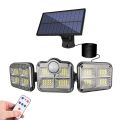 122 LED Solar Lights Outdoor 3 Head Motion Sensor 270 Wide Angle Illumination Super Bright. 