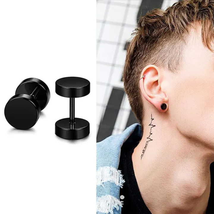Black hip hop design men earrings black color