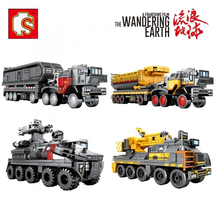 Sembo Block Bus Nano Sembo blocks 107001 - 107004 1set of transport vehicles with 4 ...