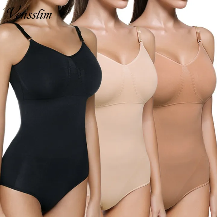 Vensslim%20Women%20Tummy%20Control%20Shapewear%20Waist%20Trainer%20Panties%20Full%20Body%20Shaper%20Adjustable%20Strap%20V-Neck%20Hooks%20Slimming%20Bodysuit%20-%20Image%202