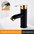 Basin Faucet 304 Stainless Steel Single Hot Cold Water Tap Bathroom Kitchen Minimalist Style Sink Faucet Sleek Water Sink Tap. 