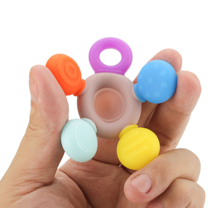Baby%20Chewing%20Accessories%20Helm%20Babies%20Sensory%20Teether%20with%20Textured%20Design%20Newborn%20Infant%20Anxiety%20Teether%20Silicone%20Teething%20Toys%20-%20Image%203