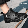 Ankle Rain Boots For Men Integrated forming Simple Waterproof Rain Shoes Toughness Anti-slip Fishing On Work Camping Waterproof. 