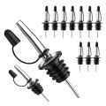 12 Pack Liquor Bottle Pourers, Liquor Pour Spout for Liquor Bottles, Stainless Steel Olive oil Dispenser Spout, Dust Caps Covers. 
