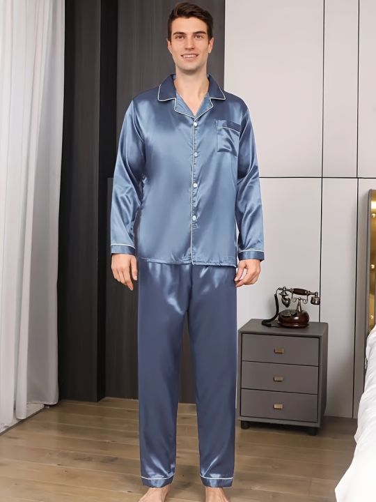 Men%20Pajama%20Sets%20Microfiber%20Sleepwear%20For%20Sleeping%20Man%20Shirt%20Silk%20Long%20Sleeve%20Pyjama%20Male%20Home%20Night%20Wear%20Plus%20Size%20Loungewear%20-%20Image%202
