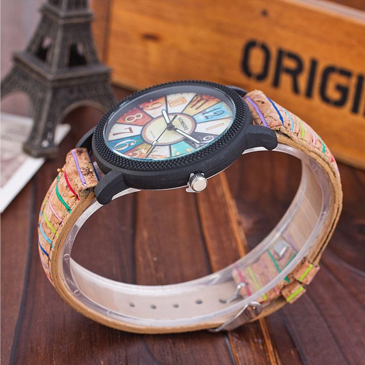 Women'S%20Quartz%20Watch%20Rainbow%20Color%20Digital%20Clock%20Wood%20Grain%20Turntable%20Top%20New%20Famous%20Retro%20Casual%20Leather%20Strap%20Student%20%20-%20Image%202