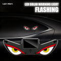 Car Window Decorative Light Solar Powered Devil Eyes Breathing Light Wireless LED Anti-Collision Signal Lamp Automatic Lights On. 