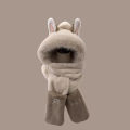 Winter New Outdoor Fox Warm Ear Protection Scarf, Furry and Fashionable One-Piece Plush Hat. 
