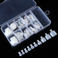 100PCS Square Full Cover Natural White Artificial Fake Toenail Acrylic Foot Nail False Toe Nails. 